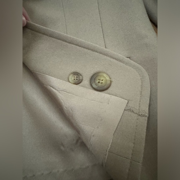 VTG Pendleton 1970s Set Tan Wool Long Sleeve Button Breasted Blazer + Skirt 8 - Picture 12 of 16